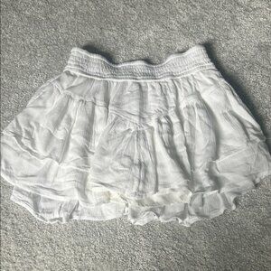 Hollister White Ruffled Skirt With Shorts Built in
